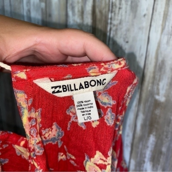 Billabong Distant Roads Red Floral Blouse - Picture 7 of 7